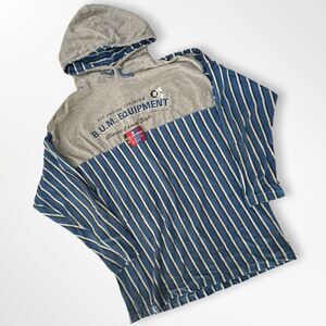 VTG 90s B.U.M. Equipment Mens Light Weight Cotton Hoodie, L Classic Casual Style